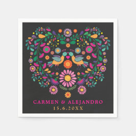 Trendig Fiesta Mexican Flower Mönster Bröllopsfest Pappersservett
