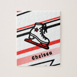 Trendig Figur Skating Girl Skates Personlig Red Pussel