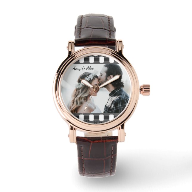 Trendig Film Reel Movie Personlig Bild Ram Armbandsur (Framsida)