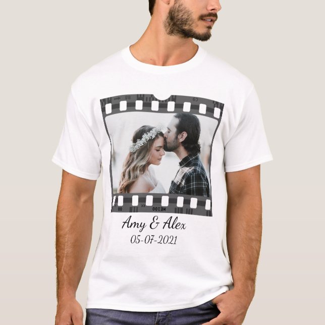 Trendig Film Reel Movie Personlig Bild Ram T Shirt (Framsida)