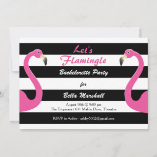 Trendig Flamingo Bachelorette-partiets inbjudan