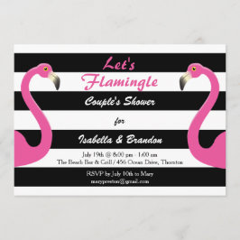 Trendig Flamingo Couples Shower-inbjudan Inbjudningar