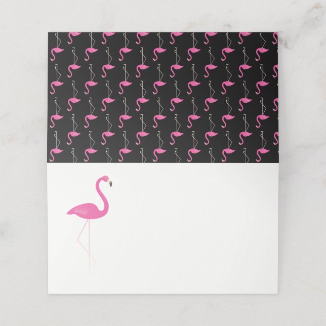 Trendig Flamingo-mappade platskort Placeringskort (Utvändigt utvikt)