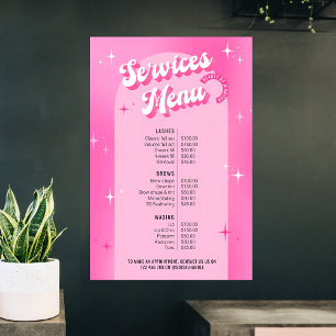 Trendig flickig rosa groovy salongtjänster prislis poster