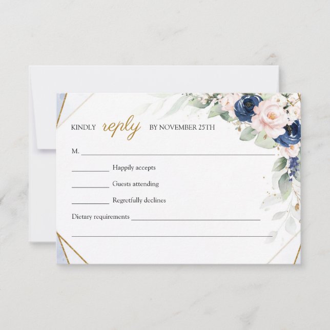 Trendig flottan och  Blommigten Faux Guld Greenery OSA Kort (Framsida)