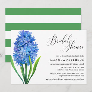 Trendig Flower Blue Hydrangea bröllop Möhippa Inbjudningar
