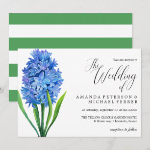 Trendig Flower Blue Hydrangea rustic bröllop Inbjudningar