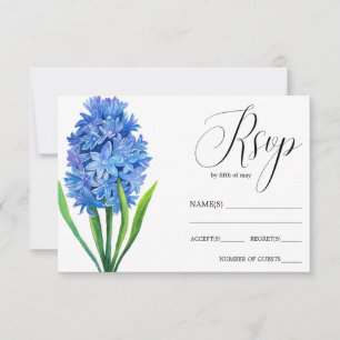 Trendig Flower Blue Hydrangea rustic bröllop OSA Kort