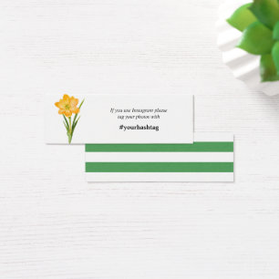 Trendig Flower GULT CROCUS instagram Cards Mini Litet Visitkort