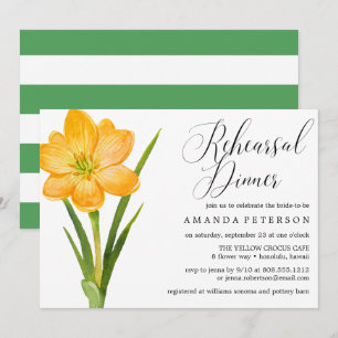 Trendig Flower GULT CROCUS repetitionsmiddag Inbjudningar