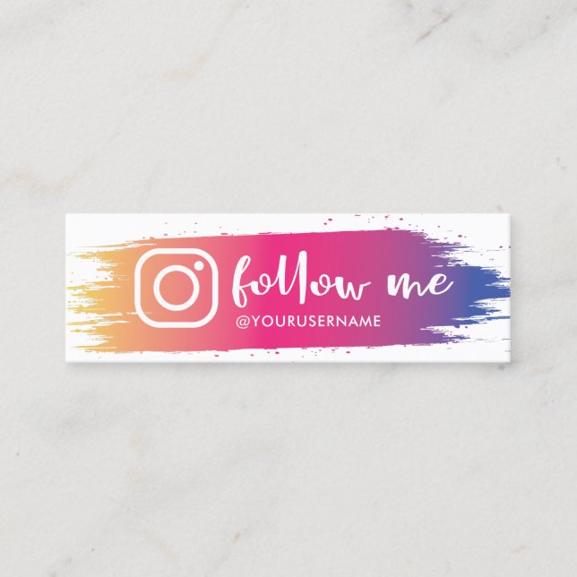 Trendig Följ Mig Instagram Mini Visitkort (Framsida)