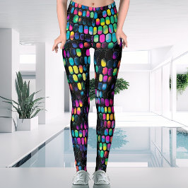 Trendig för coola med flera färgade färger som är  leggings