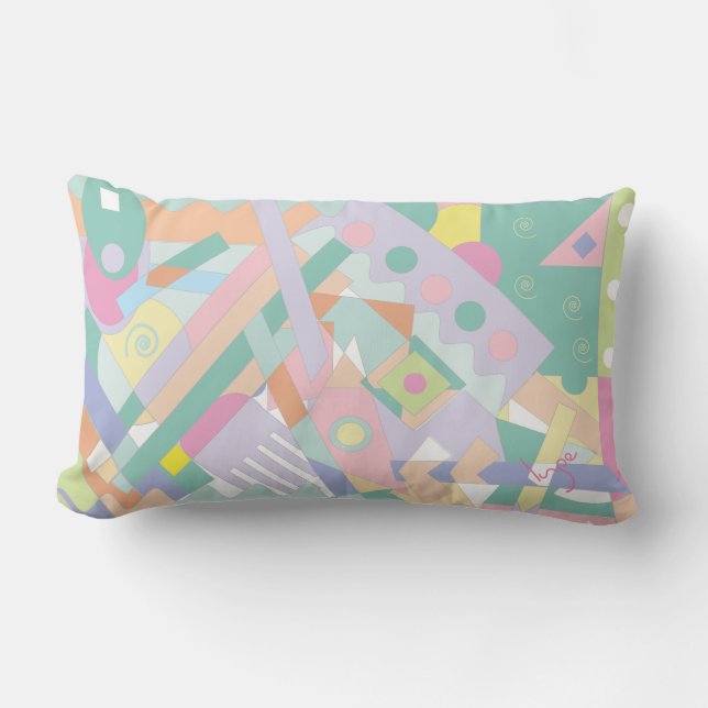 Trendig för den moderna Abstrakten Geometric Mönst Lumbarkudde (Framsida)