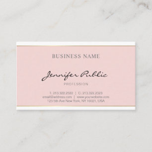 Trendig för elegant för Calligraphed rodna rosa Visitkort