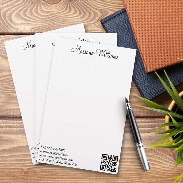 trendig för elegantens minimalistiska qr-kodverksa brevpapper (Skapare uppladdad)