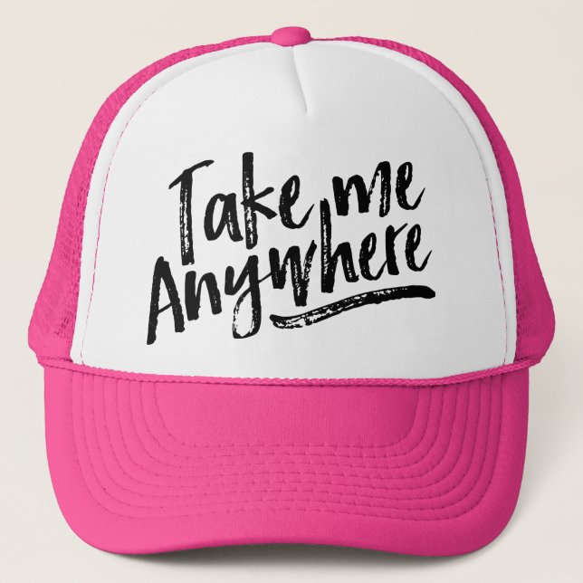 Trendig för färd i äventyr, svart penseltypografi keps (Framsida)