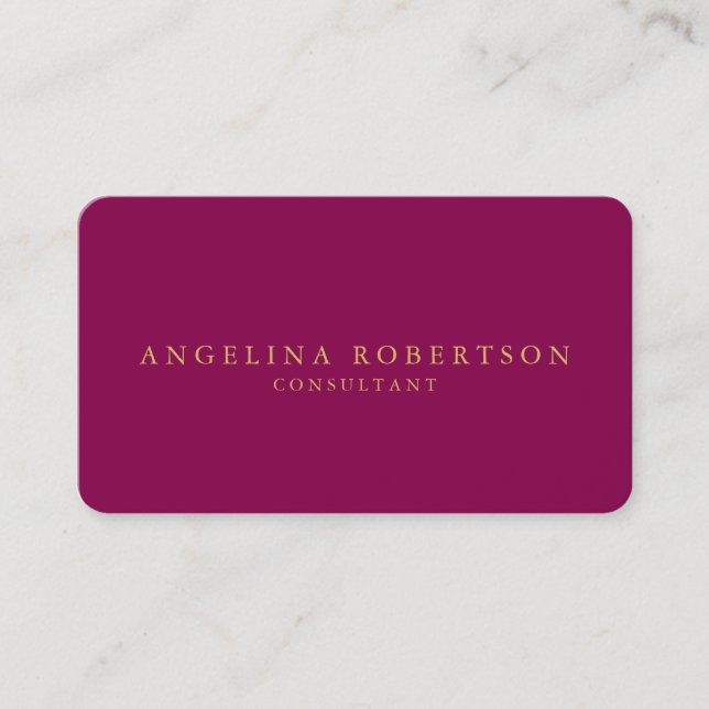 Trendig för kvinnlig minimalistisk Rosa Guld Profe Visitkort (Framsida)