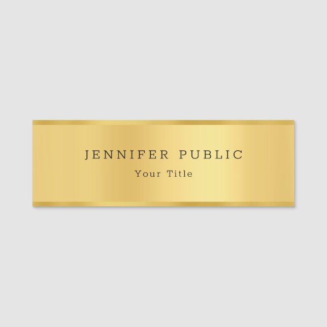 Trendig för mall för modern glamourLook guld- Namnbricka (Framsida)