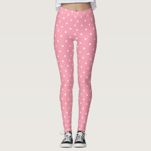 Trendig för modisvita cirklar Shock rosa Elegant Leggings