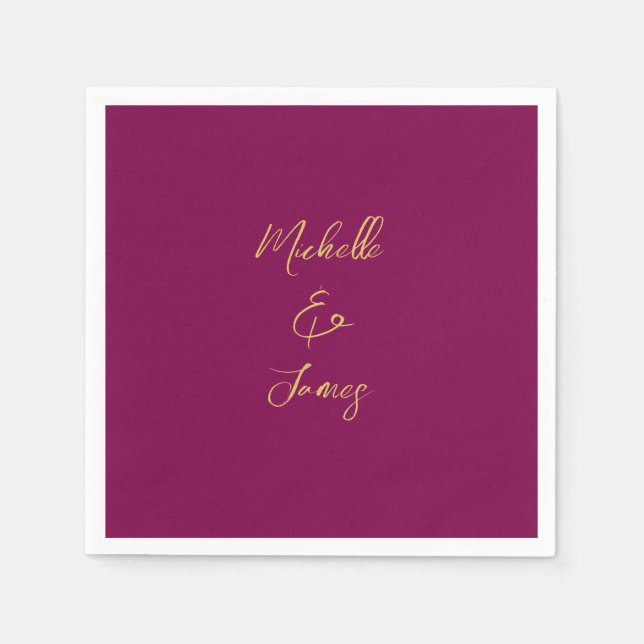 Trendig för Professionell i vin & Guld Färg Pappersservett (Framsidan)