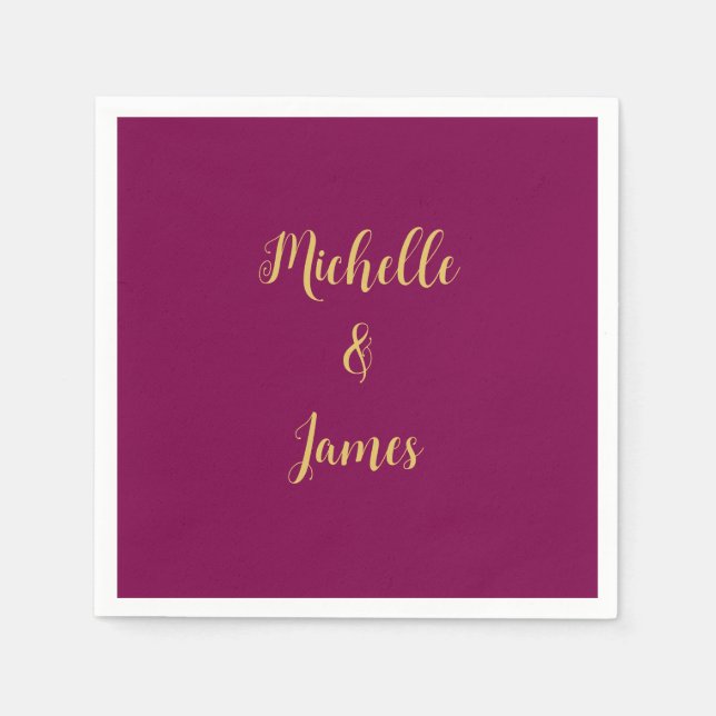 Trendig för Professionell i vin & Guld Färg Pappersservett (Framsidan)