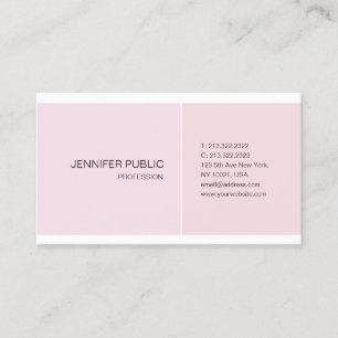 Trendig för rosa White Minimalistic Elegant Design Visitkort