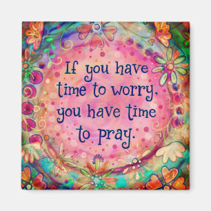 Trendig för söt Rosa Prayer Quote Inspiring Blommi Magnet