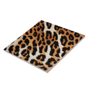 Trendig för utskrift av leopard på djur kakelplatta