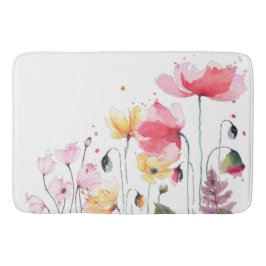 Trendig för vacker blommigt i trädgårdsodling, ele badrumsmatta