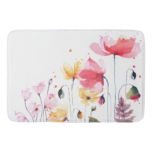Trendig för vacker blommigt i trädgårdsodling, ele badrumsmatta (Framsidan)