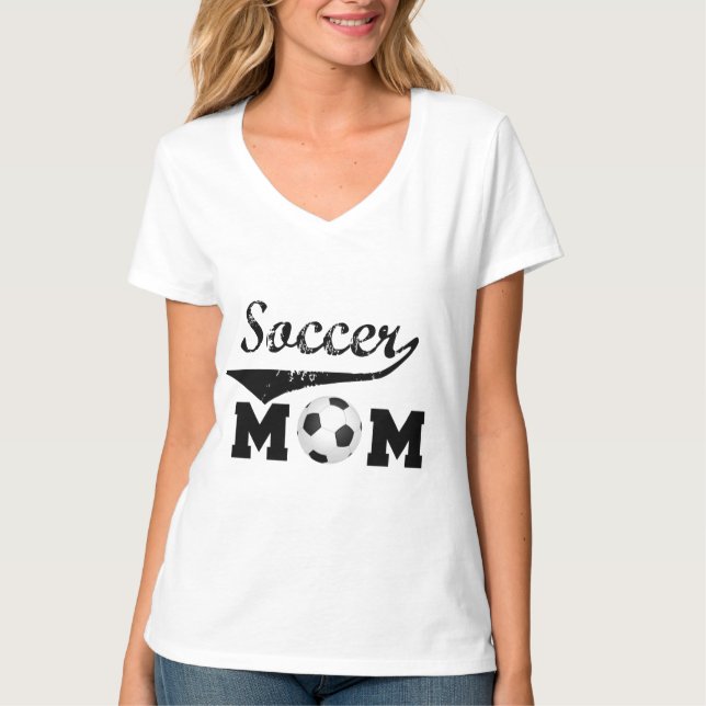 Trendig fotboll mamma tshirt t-shirt (Framsida)