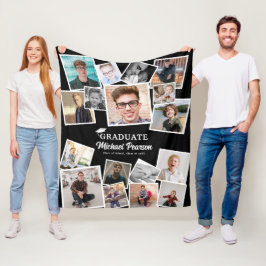Trendig fotokollage-examenspresent fleecefilt