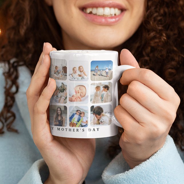 Trendig fotokollage "Lycklig mors dag" present Kaffemugg (Skapare uppladdad)