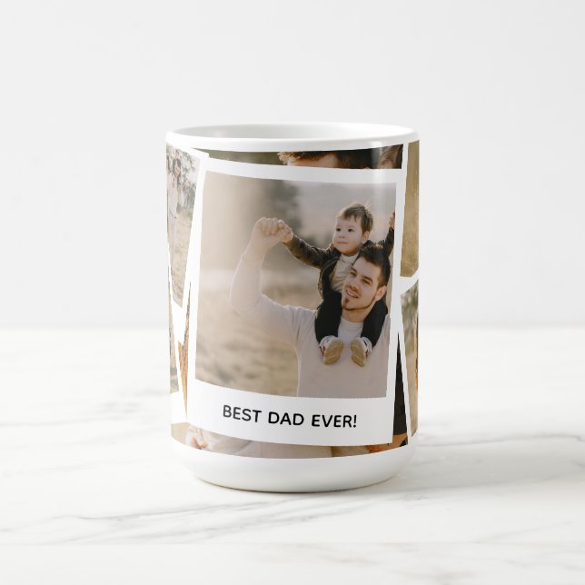 Trendig fotokollage 'Världens bästa pappa' Kaffemugg (Center)