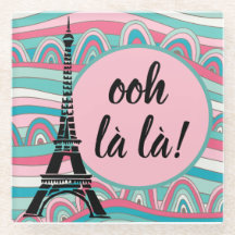 Trendig Fransk Ola la! Eiffel Torn Rosa & Aqua