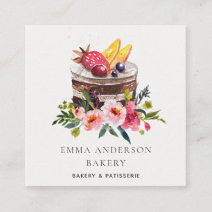Trendig frukt blommig tårta Patisserie Cupcake Bag Fyrkantigt Visitkort