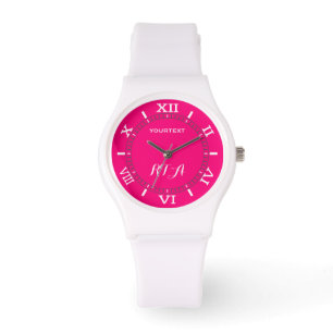 Trendig Fushia Shock rosa Anpassningsbar Friendly Armbandsur