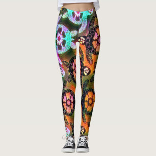 Trendig Galaxy Nebula Hawaiian Sea Turtle Dance Leggings
