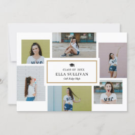 Trendig Gallery Editable Färg Photo Studenten Inbjudningar