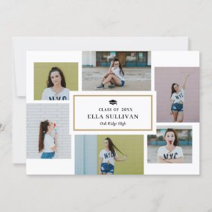 Trendig Gallery Editable Färg Photo Studenten Inbjudningar