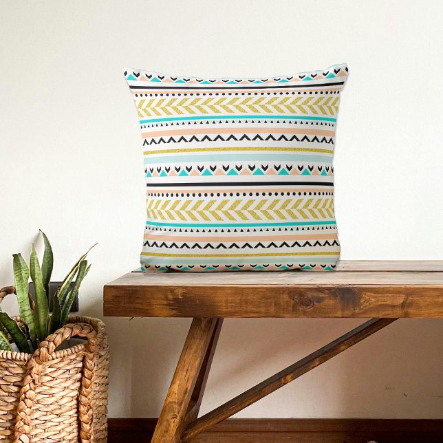 Trendig Geometric Aztec Inspired Mönster Kudde (Skapare uppladdad)