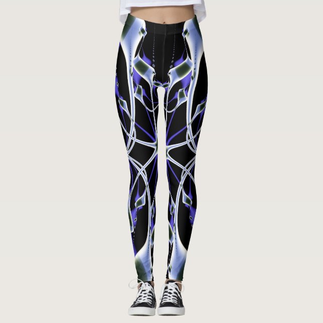 Trendig Geometric Fractal Leggings (Framsida)