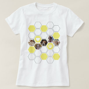 Trendig Geometric I Kärlek My Hund Heart Gult Phot T Shirt