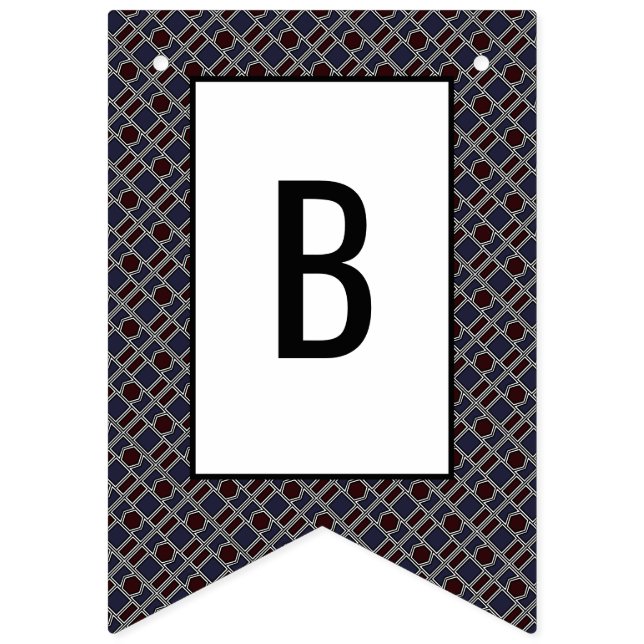 Trendig Geometric Mönster, Modern Födelsedagsfest Vimplar (Andra flaggan)