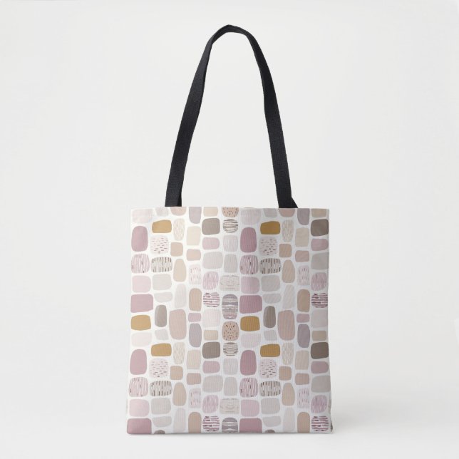 Trendig Geometric Mönster Tote Bag 🌸 ✨ Tygkasse (Framsida)