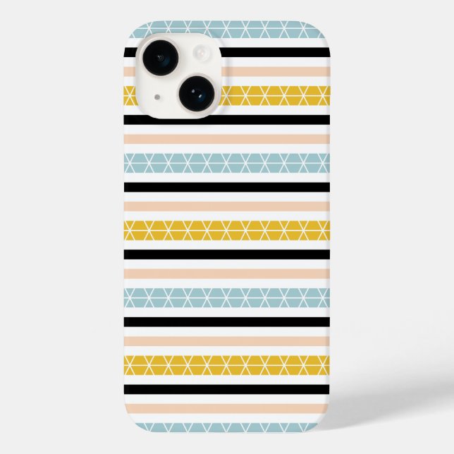 Trendig Geometric White Black Gult Rand Design (Baksida)