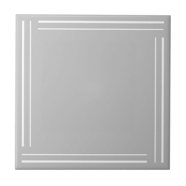 Trendig geometrisk minimalistisk grå vit kakelplatta (Framsidan)