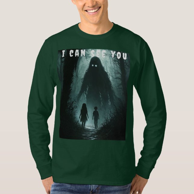 Trendig Ghost Design T-Shirt - Perfekt för Spooky (Framsida)
