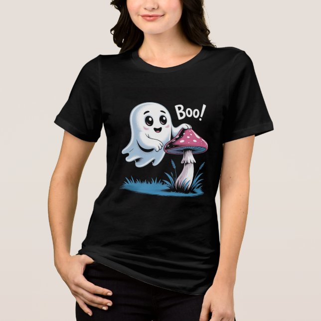 Trendig Ghost T-Shirt - Funny Halloween Graphic Te (Framsida)