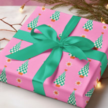 Trendig Gingham Julgranmönster
